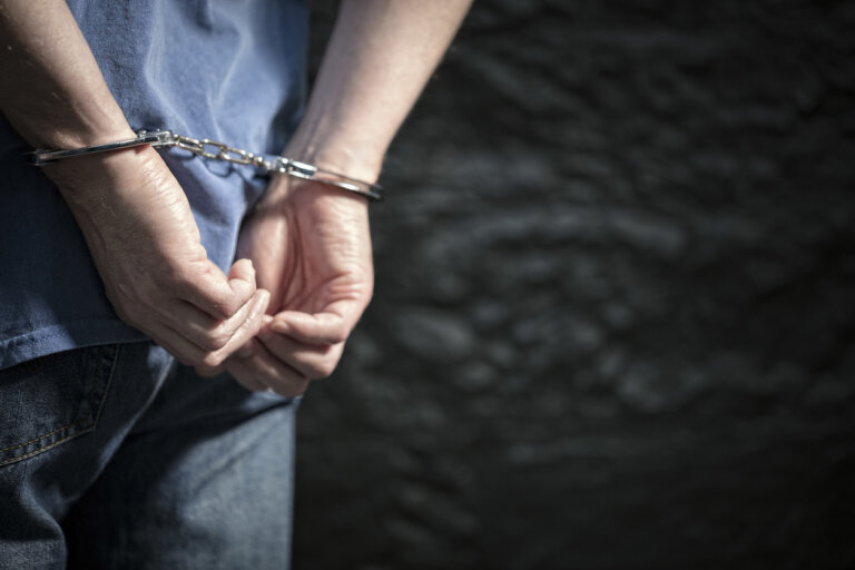 Man in handcuffs for theft