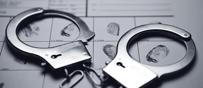 Fingerprint sheet with handcuffs