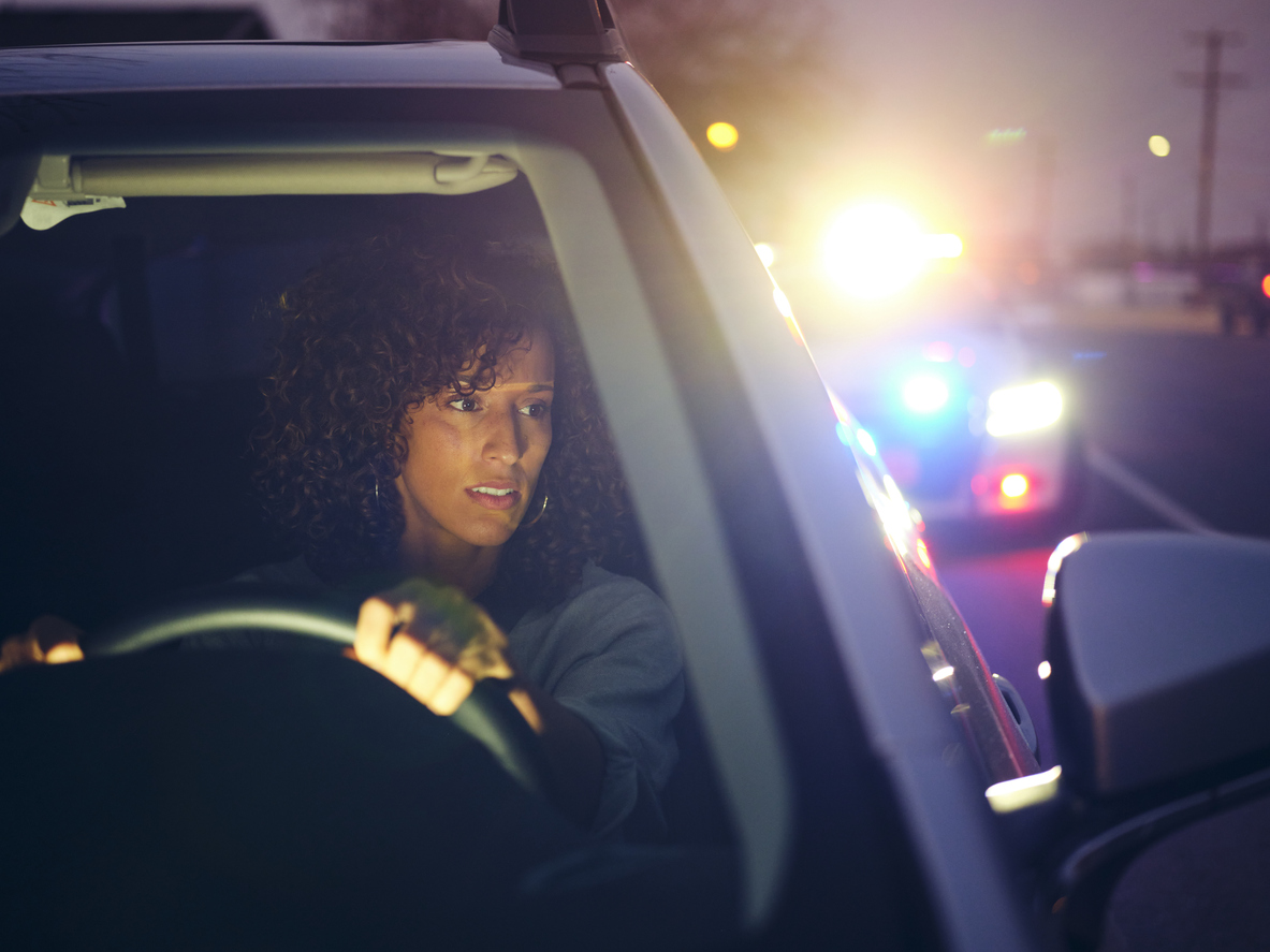 woman being pulled over for dwi