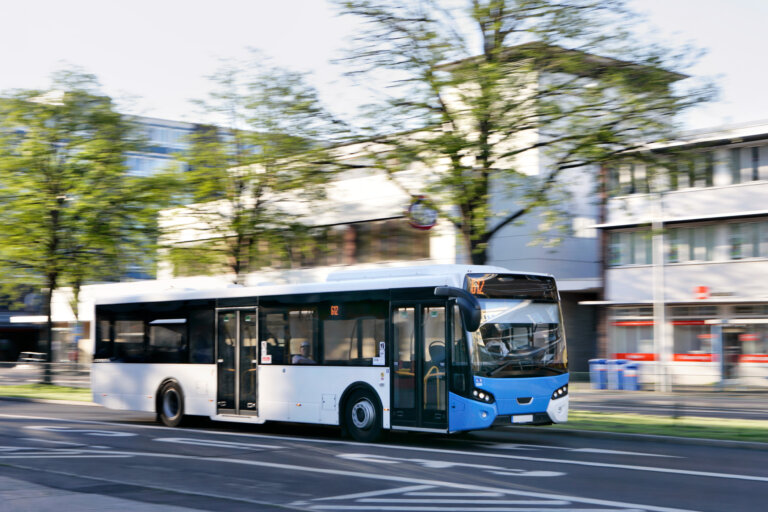 Public bus in a city