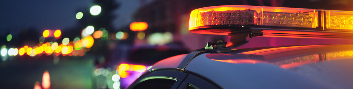Police car at night